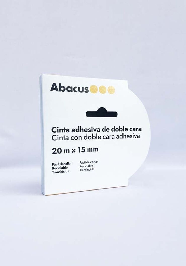 Cinta adhesiva doble cara tis&uacute; Abacus 15mmx20m