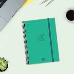 Agenda Escolar Finocam Esp.E10 Sem/Vista Castellano 2026-27 Verde