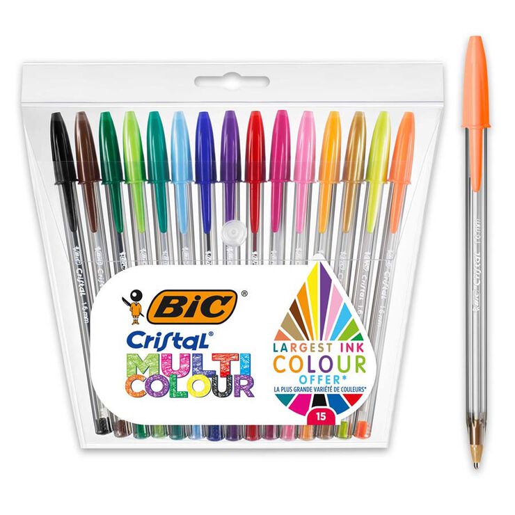 Bolígrafos BIC Cristal Multicolour 15 u Bolígrafos BIC Cristal Multicolour 15 u