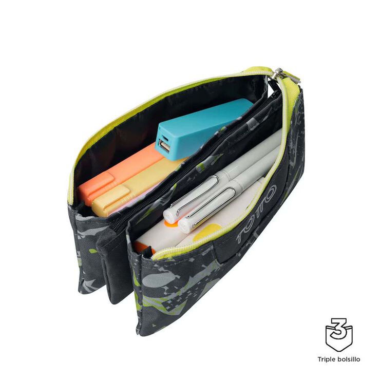 Estuche triple Totto Texgrunge