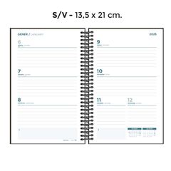 Agenda espiral Senfort A5 setm/vista català 2025 Pastel rosa