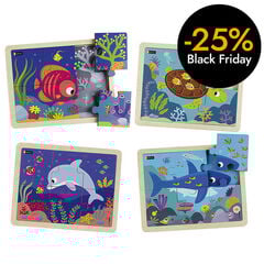 Los Animales De Mar - Lot De 4 Puzzles