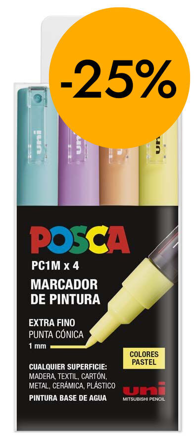 Rotuladores Posca PC-1M pastel 4 colores