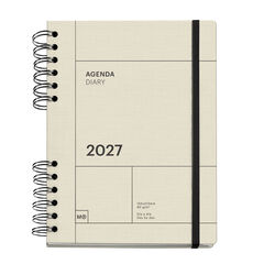 Agenda Miquelrius Plus Wire-O Dia P&agrave;gina Multiling&uuml;e 2027 Crema
