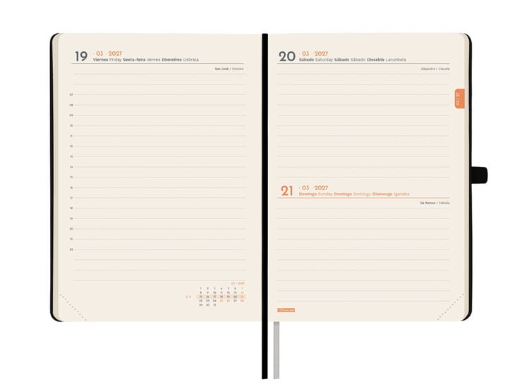 Agenda Finocam Textura Dia P&agrave;gina 2027 Castell&agrave; Negre