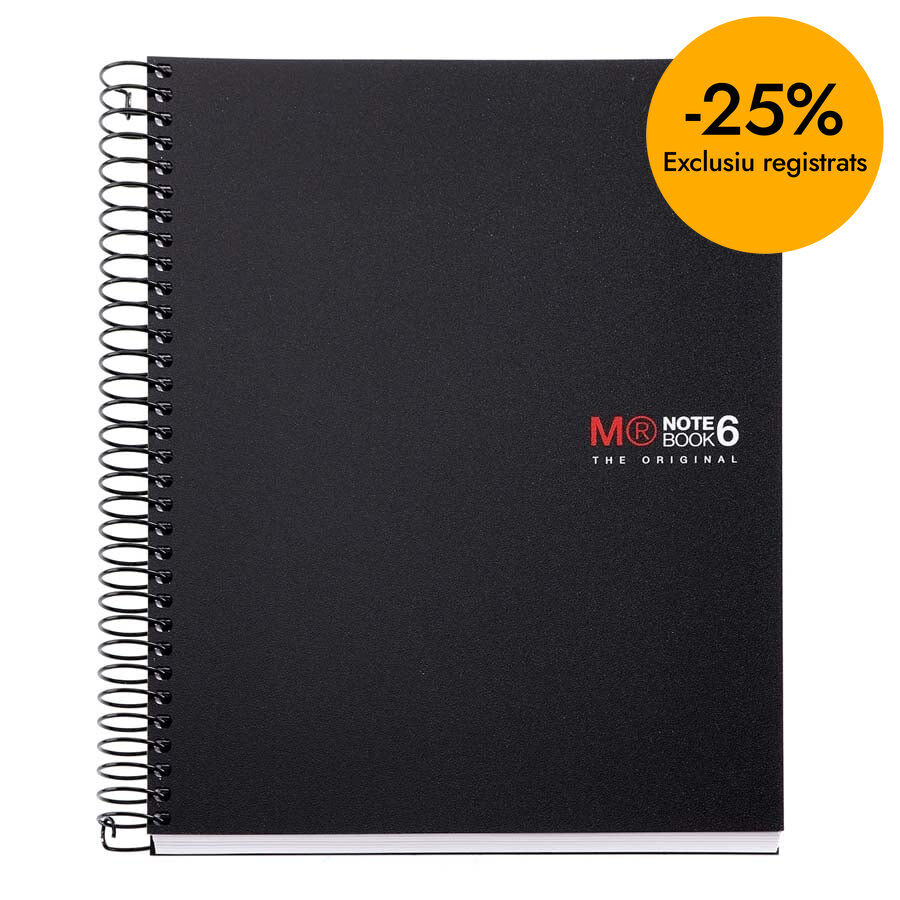 Notebook 6 Miquelrius A5 150 hojas 5x5 negro