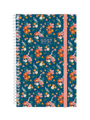 Agenda Finocam Design Collection Setmana Vista Horitzontal 2027 Castell&agrave; Flora