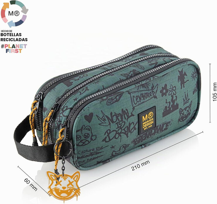 Estuche Triple MQR Not Boring Verde