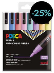 Retoladors Posca PC-3M 0,9-1,3mm pastel 8 colors