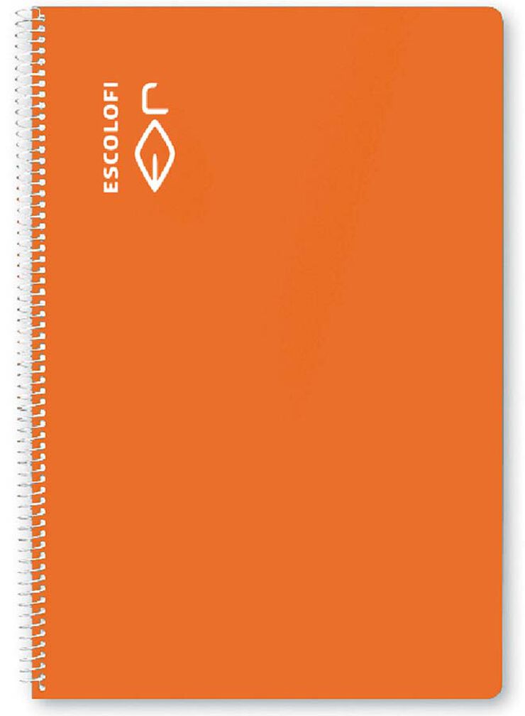 Libreta espiral Escolofi A4 40 hojas 4x4 naranja