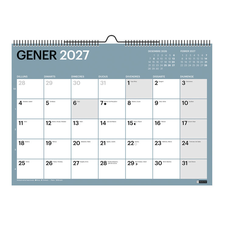 Calendario Miquelrius Pared A3 Catal&aacute;n 2027 Chromat
