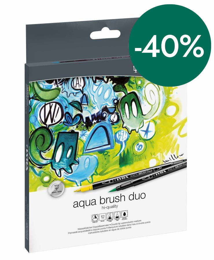 Rotuladores Lyra Aqua Brush Duo 12 colores