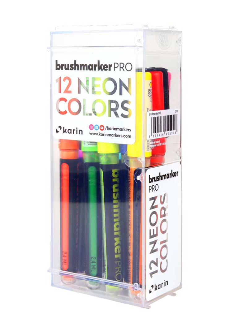 Retoladors Karin Brushmarker Pro neó 12 colors