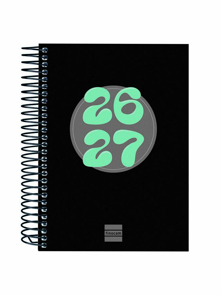 Agenda Escolar Finocam Cool 1/8 D&iacute;a/P&aacute;gina Castellano 2026-27 Negro
