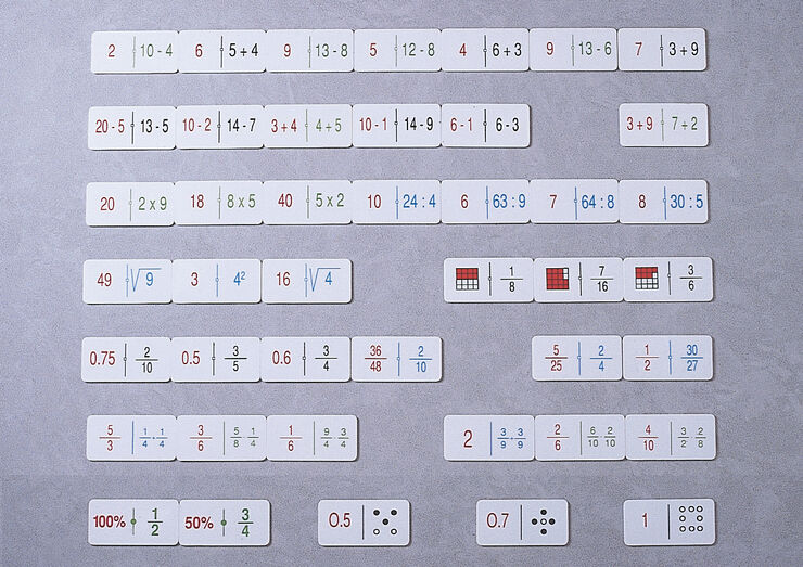 Juego de matemáticas Nardil Domino fracciones-quebrados