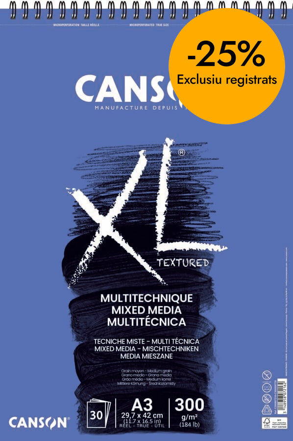 Bloc Canson XL A3 Media 300g 30 fulls