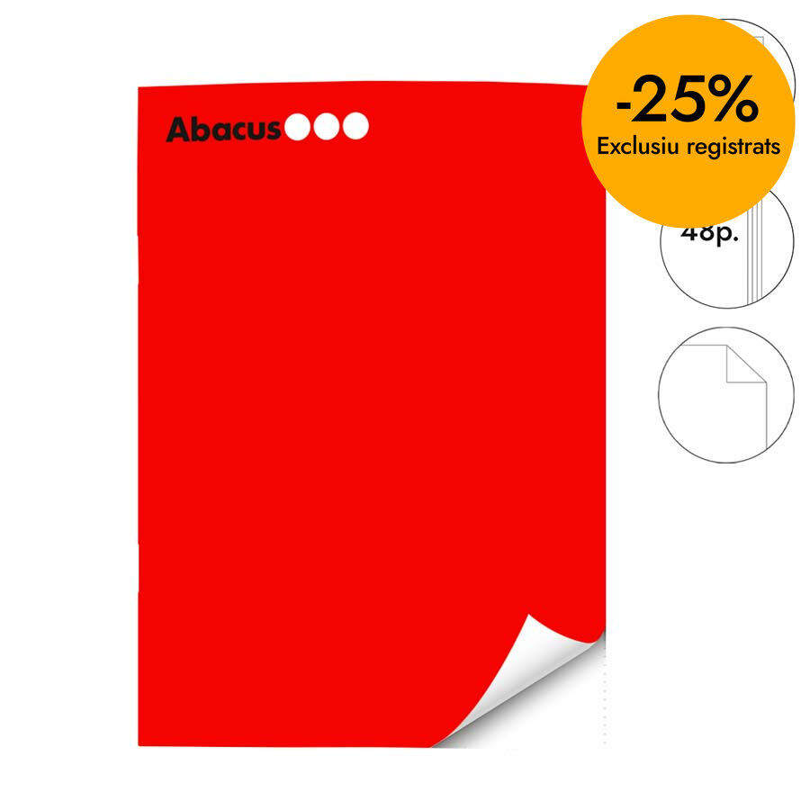 Libreta grapada Abacus A5 48 hojas liso rojo