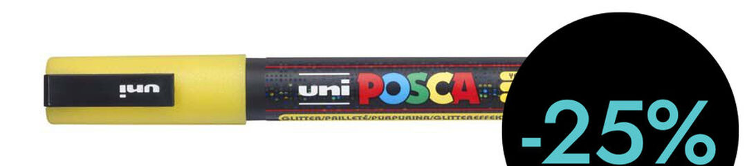 Rotulador Posca PC-3M 0,9-1,3mm amarillo glitter