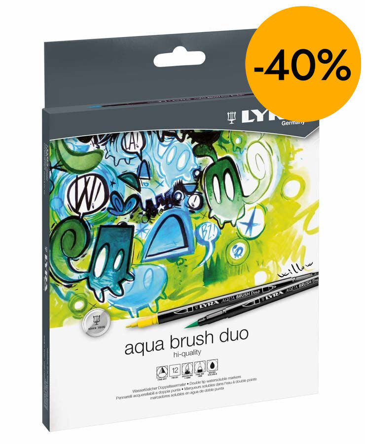 Rotuladores Lyra Aqua Brush Duo 12 colores
