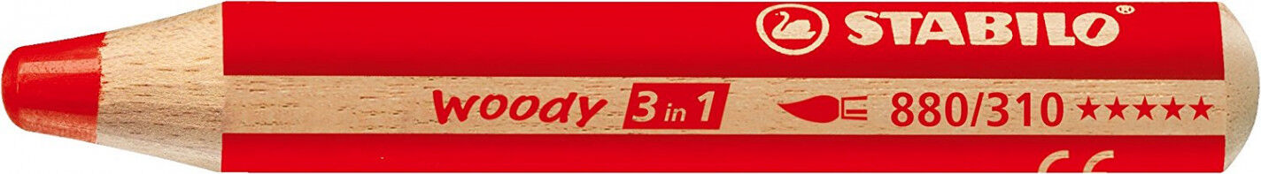 L&aacute;piz acuarelable Stabilo Woody rojo 5u
