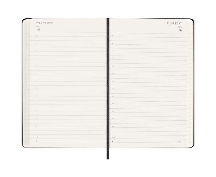 Agenda Moleskine 18 meses d&iacute;a/p&aacute;g L tapa dura negro