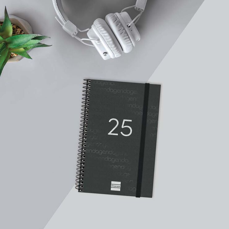 Agenda Finocam Year E5 día/pág cat 2025 negro