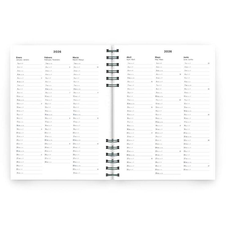 Agenda Miquelrius Plus W-O día/pág mult 2026 Basic malva