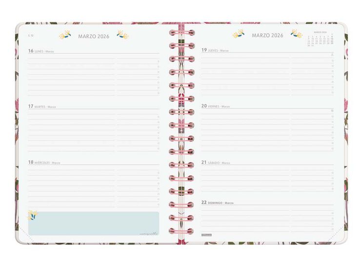 Agenda Finocam Moniquilla E10 setm/vista horitzontal cas 2026 Rosella
