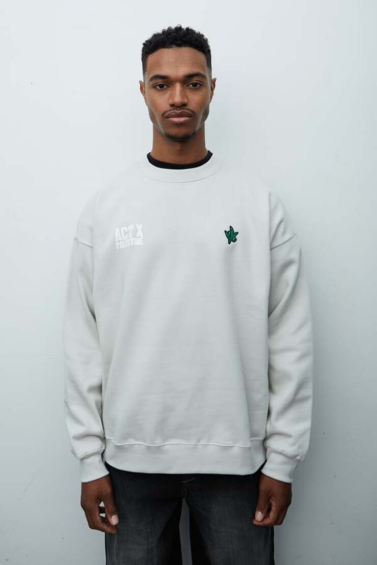 Sudadera Act X Palestine gris jaspeado