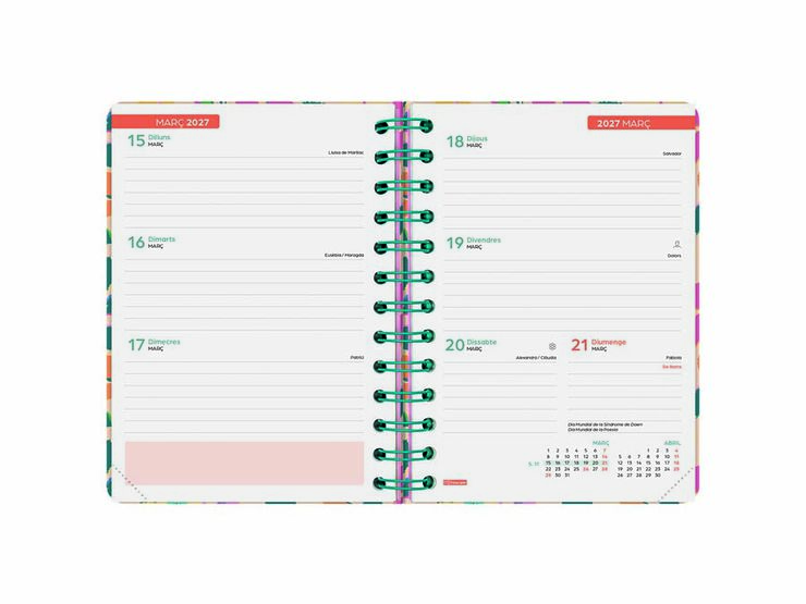 Agenda Finocam Cosmocart 1/8 Sem/Vista Catal&aacute;n 2026-27 Melisa