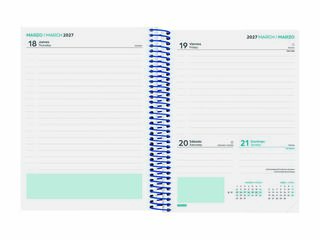 Agenda Escolar Cool | 1/4 Dia per P&agrave;gina, Castell&agrave; (2026-2027) &ndash; Blau