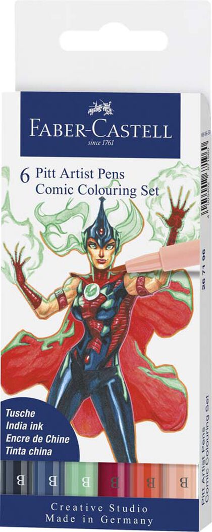 Pitt Artist Pen Faber Cómic 6 colores