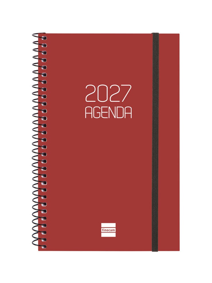 Agenda Finocam Opaque Setmana Vista Horitzontal 2027 Catal&agrave; Bordeus