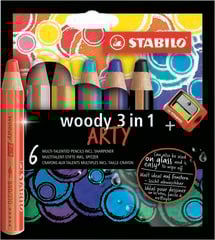 Lápices Stabilo Woody 3 en 1 Arty 6 colores Lápices Stabilo Woody 3 en 1 Arty 6 colores