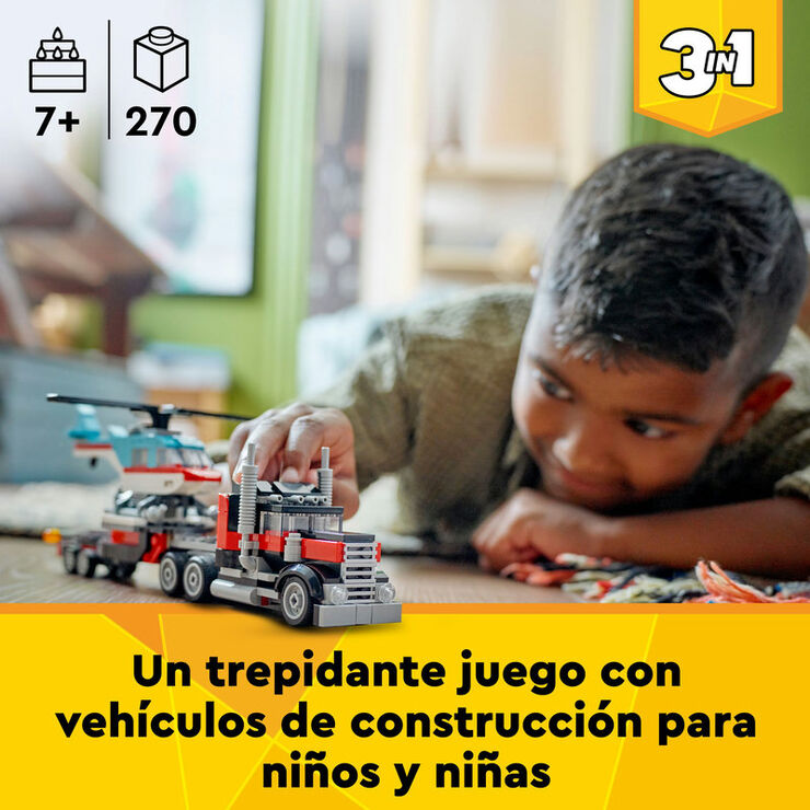 LEGO® Creator Camió Plataforma amb Helicòptero Convertible 31146