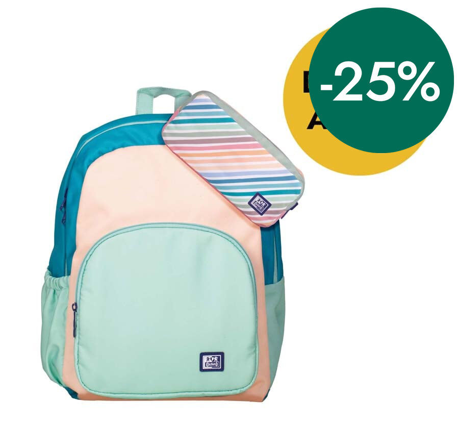 Mochila + Estuche Oxford Color Block