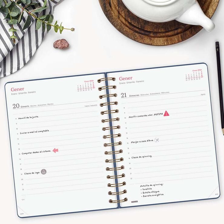 Agenda Finocam Alma E10 1dia/p&agrave;g cat 2026 blau