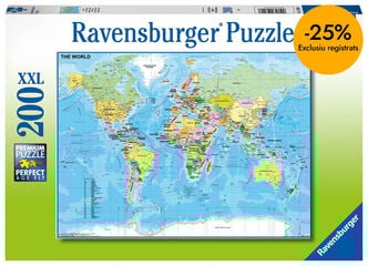 Puzle 200 peces Mapa del M&oacute;n