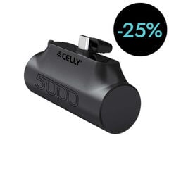 Powerbank USB-C 5000mAh Celly negro