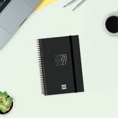 Agenda Escolar Finocam Esp.E8 Sem/Vista Castellano 2026-27 Negro