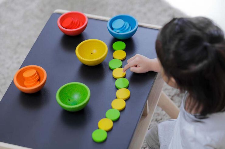 Tazas ordena y cuenta