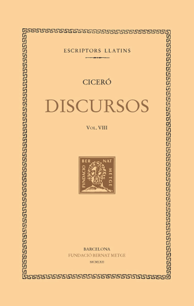 Discursos, vol. VIII: Sobre el comandament de Gneu Pompeu. Defensa d'Aulus Cluenci.
