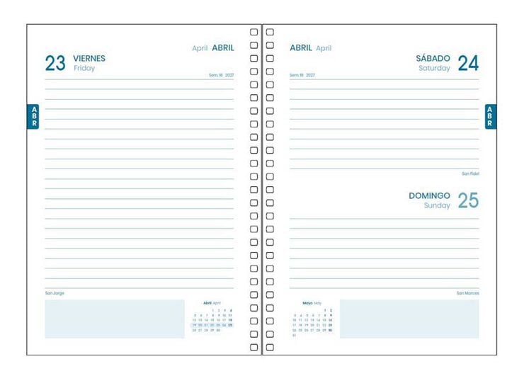 Agenda Escolar Dohe Espiral A6 d&iacute;a p&aacute;gina castellano 2026-2027 Serenity lila