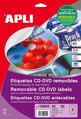 Etiqueta removible CD Apli 25 fulls