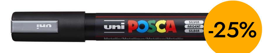 Retolador Posca PC-5M 1,8-2,5mm plata