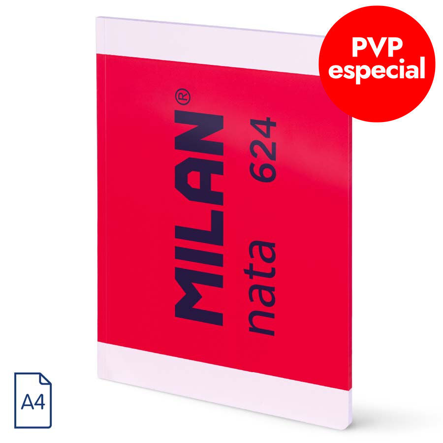 Libreta A4 48 hojas liso Milan Nata 624 rosa
