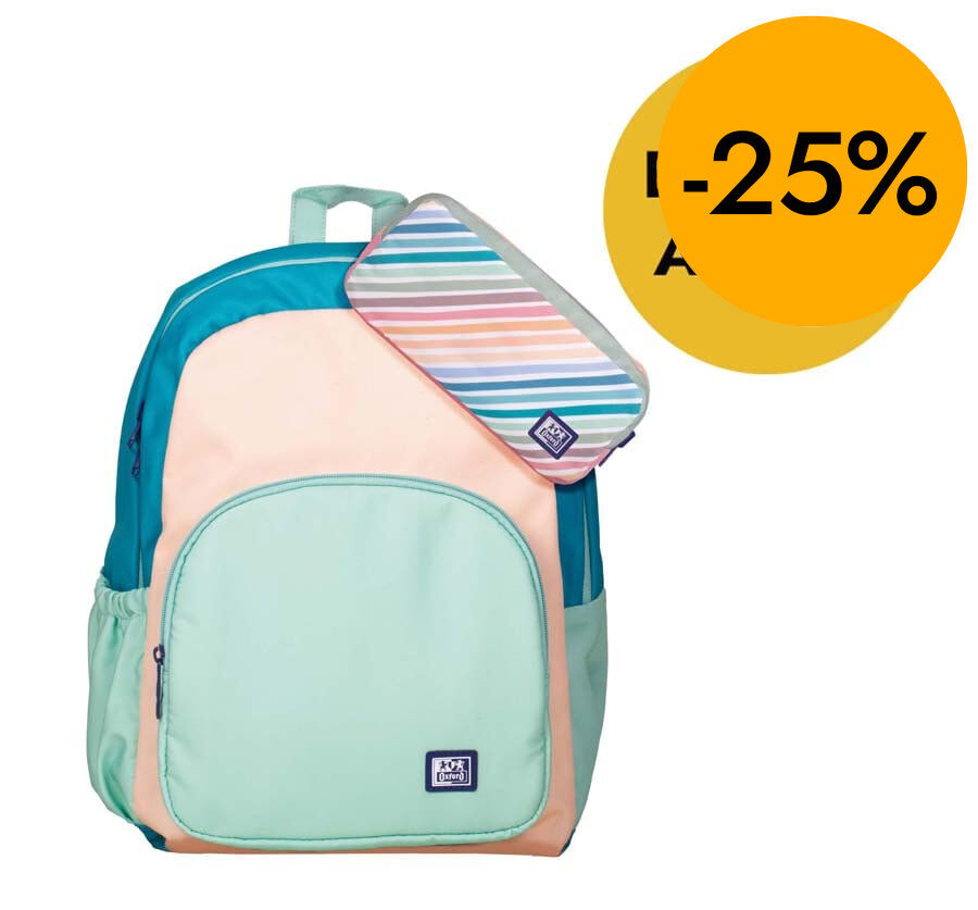 Mochila + Estuche Oxford Color Block
