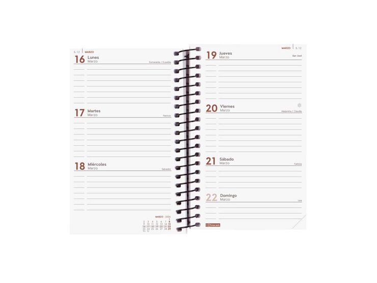 Agenda Finocam Opaque E3 sem/vista horizontal cas 2026 negro