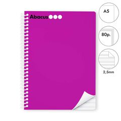 Libreta espiral Abacus A5 80 hojas pauta 2,5mm lila