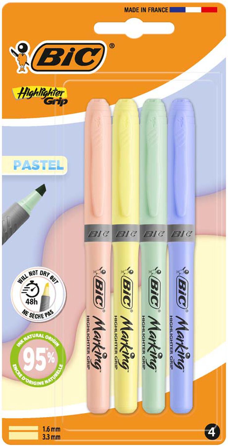 Marcador fluorescent Pastel Brif Mineral 4 colors